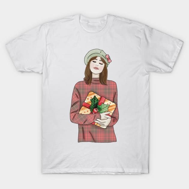 Christmas girl (7) T-Shirt by piscoletters